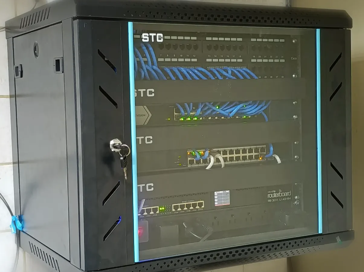 Gabinete de red instalado por E.T.I.